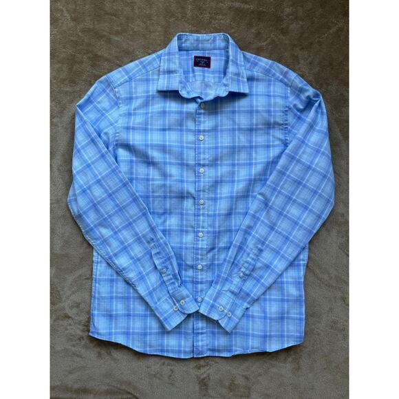 UNTUCKit Textured Long Sleeve Plaid Button Up Pinard Shirt Men’s Size Large - Picture 1 of 7